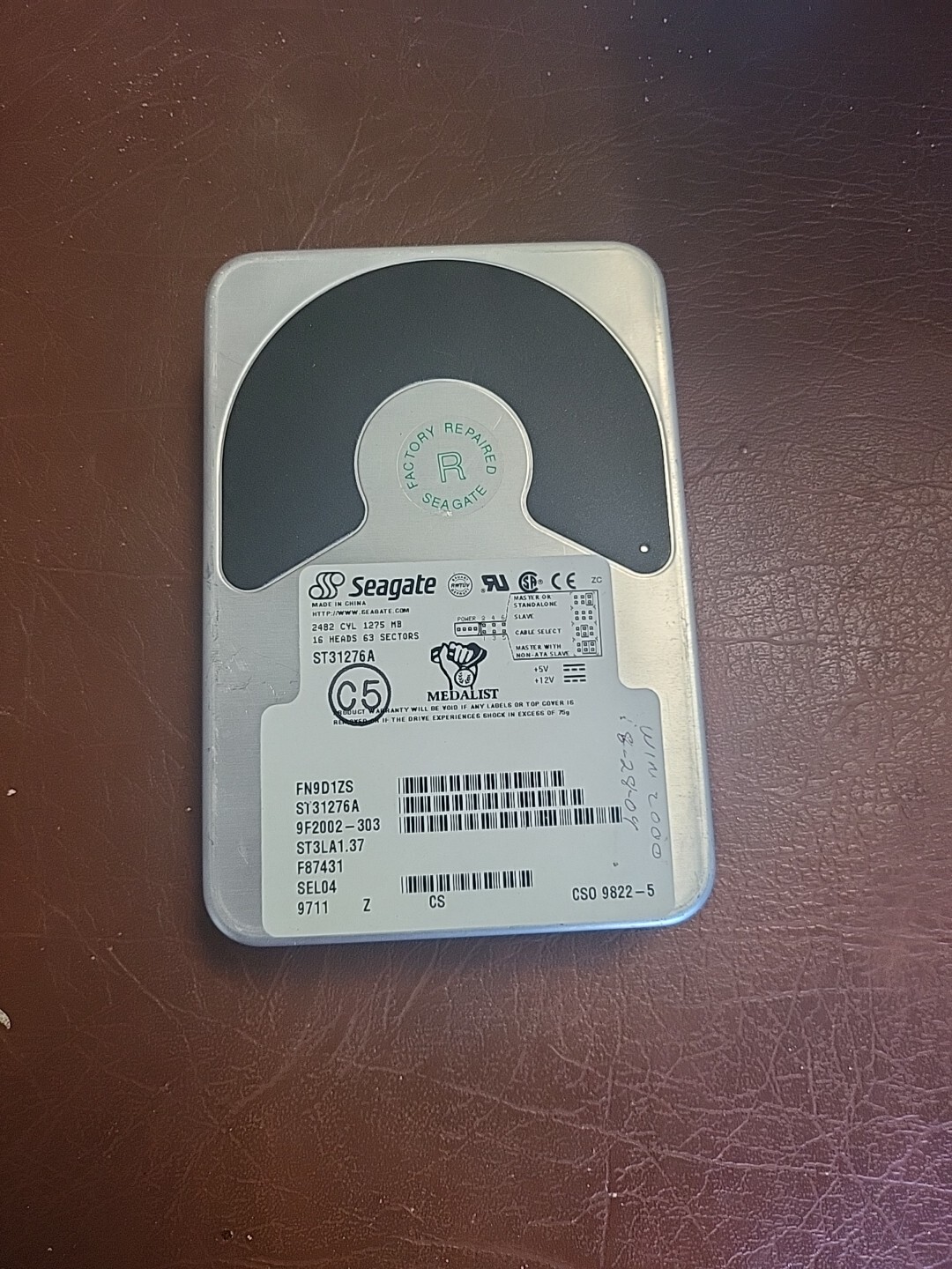 SEAGATE HARD DRIVE ST31276A 1275MB 16 HEADS