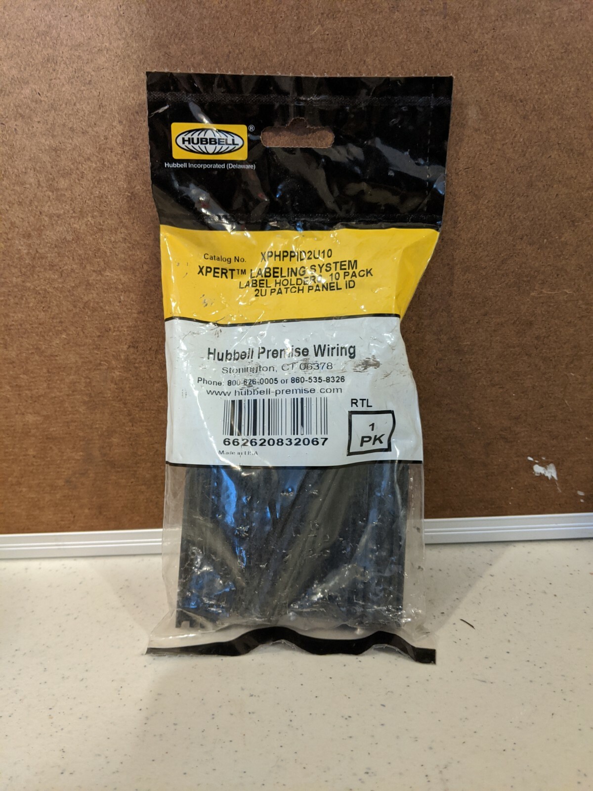 Hubbell Patch Panel Label Holders XPHPPID2U10, New in Original Package