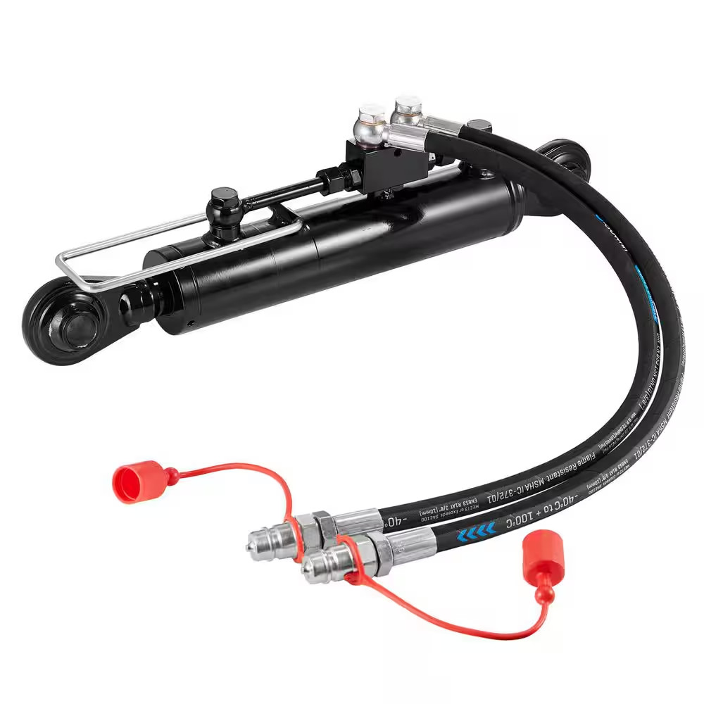 Hydraulic Top Link Cat, Hydraulic Cylinder with 2 Hoses and G3/8 In. Check Valve