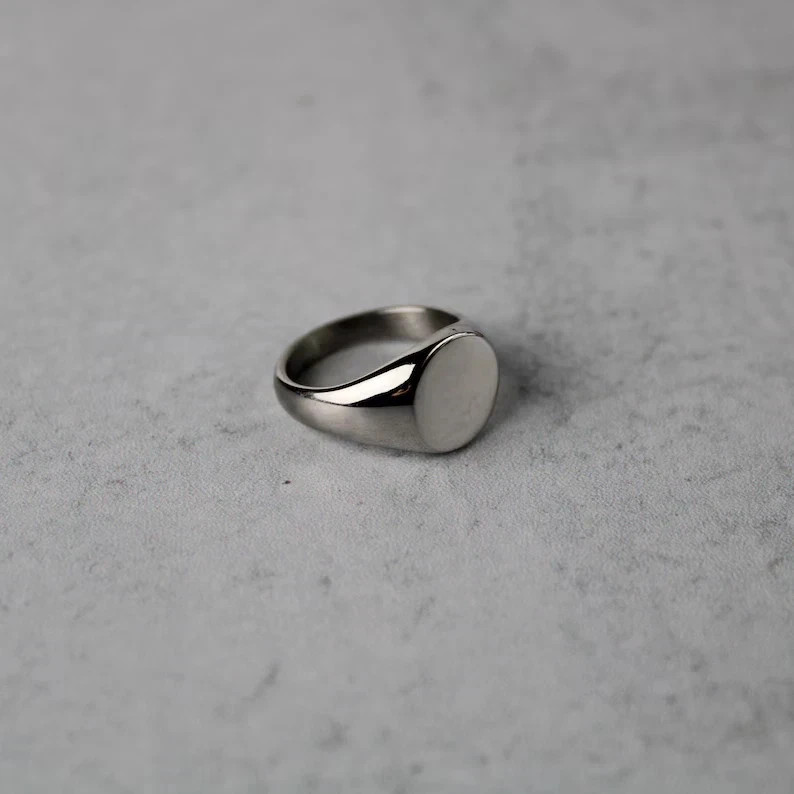 Signet Ring Solid 925 Sterling Silver rectangle silver ring geometric Ring All S