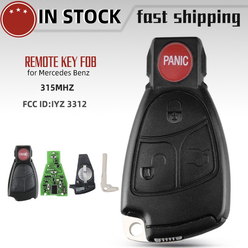 For Mercedes Benz Keyless Remote Fob 315MHz UNCUT Key blade - IYZ 3312 5wk47282