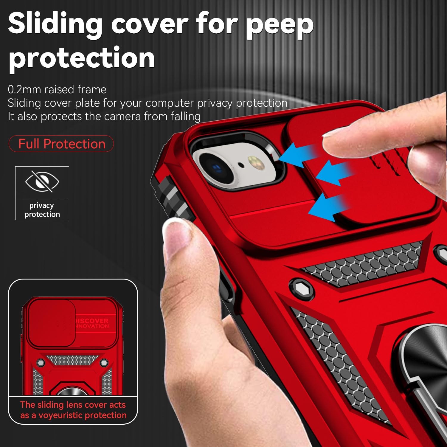 SunStory Compatible with iPhone SE 2022/2020/3rd/2rd / 6/7/8 Case HD Red