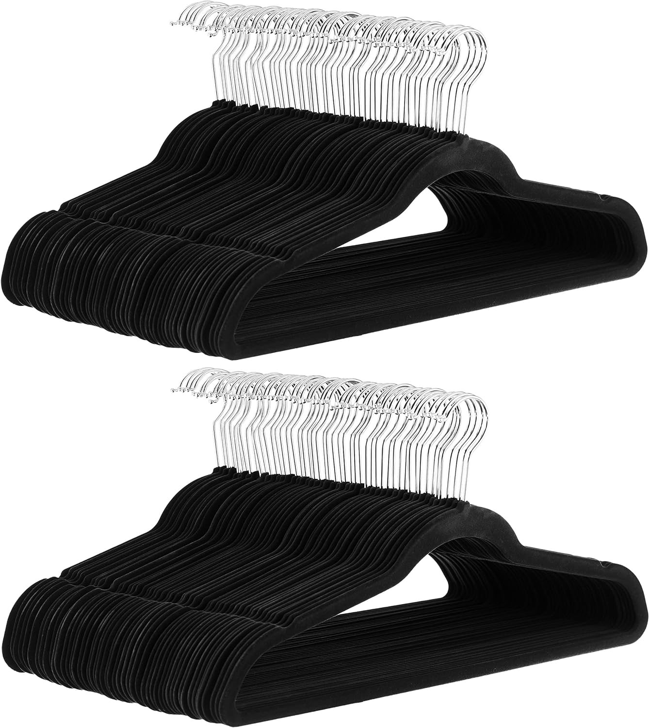 100pc Slim Velvet,Non-Slip Suit Clothes Hangers for keeping Shirts,Blazers,Slack