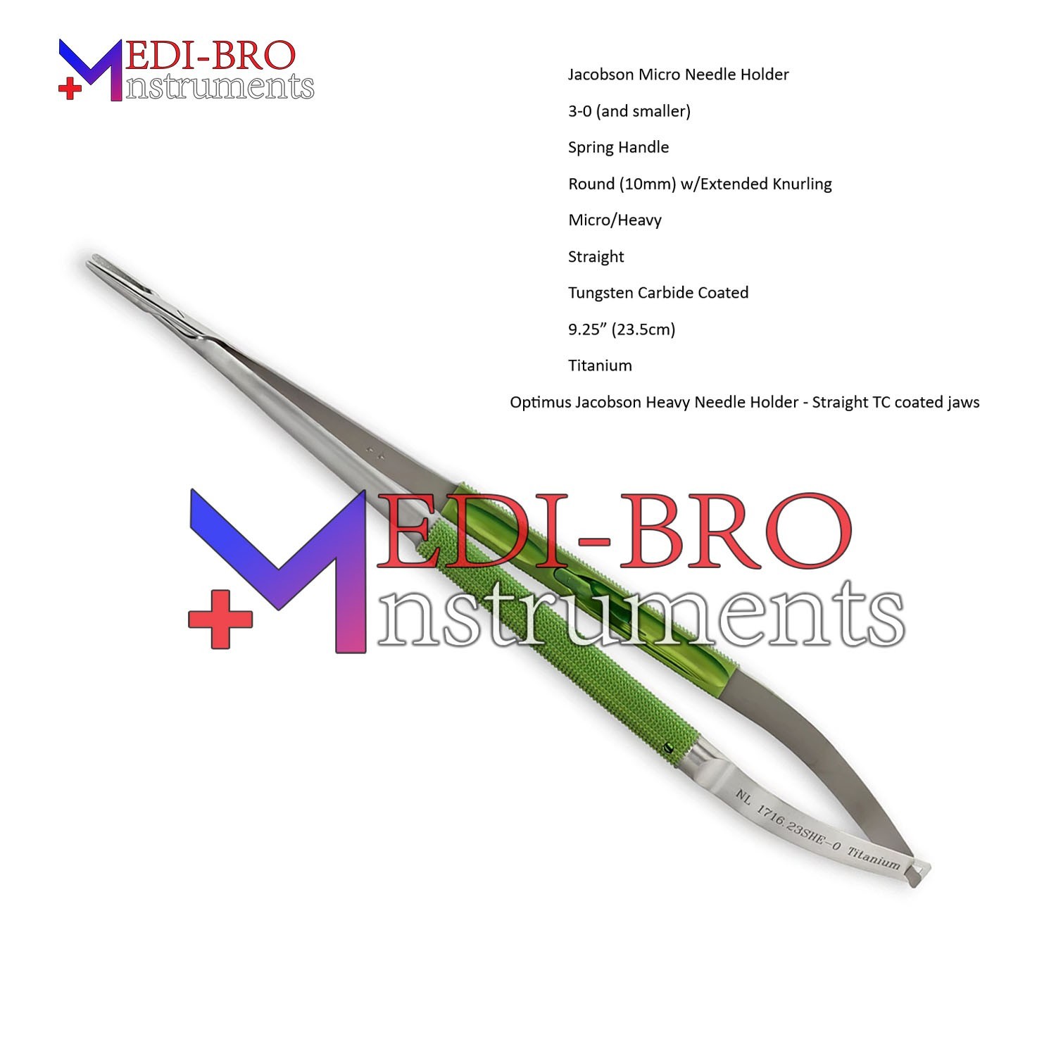 23.5 cm Jacobson Legacy Titanium Micro Needle Holder Precision Surgical Tool