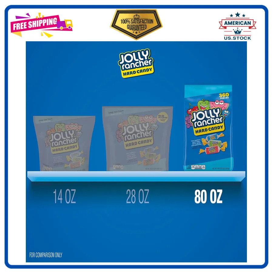 Jolly Rancher Assorted Fruit Flavored Hard Candy Bulk Bag 5 lb