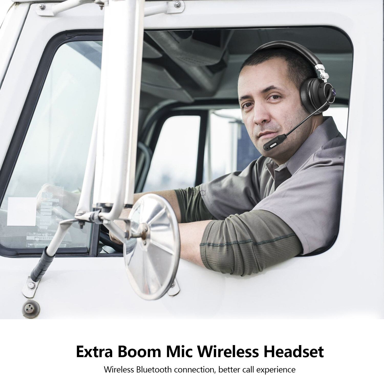 Truker Bluetooth Headset with Microphone Mute Button for Office Home Business