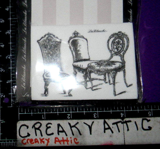 VINTAGE ORNATE CHAIRS ORNATE GROUP FOAM RUBBER STAMPS LABLANCHE #1399 NIP