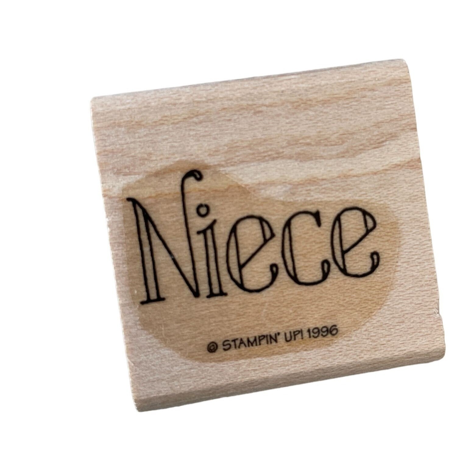 NEW NO INK Stampin Up Mounted Rubber Stamp Niece Word Name
