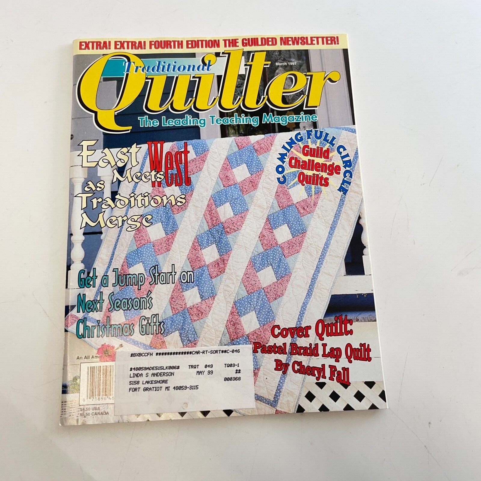 Quilter Magazine for Traditional Quilters March 1997 uncut patterns back iss