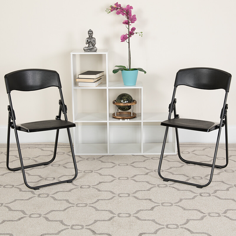 Black Plastic Folding Chair