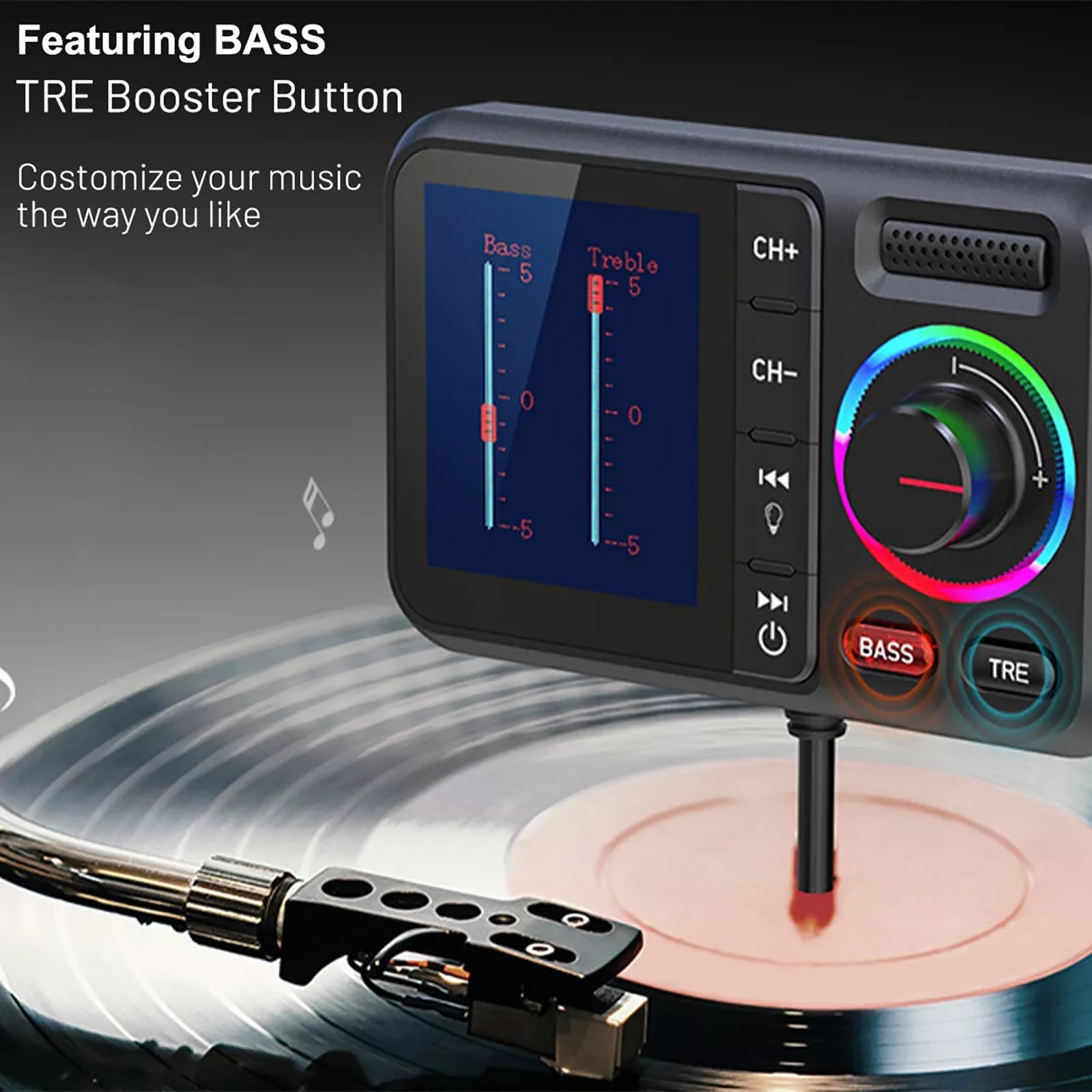 Bluetooth 5.0 Car Wireless FM Transmitter Adapter USB PD Charger Hands-Free