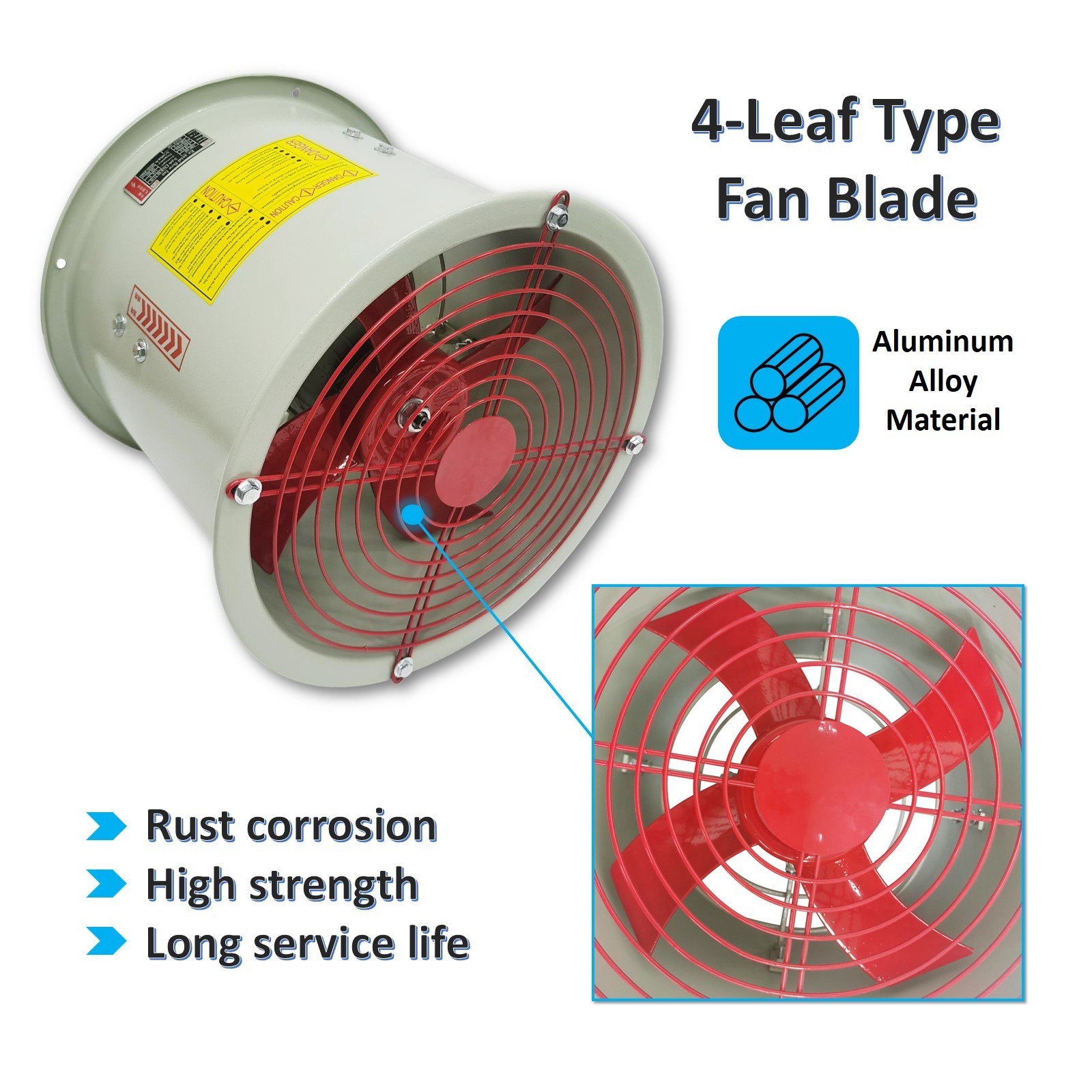 12" Hazardous Location Axial Fan Explosion-Proof Inline Duct Blower Ventilation