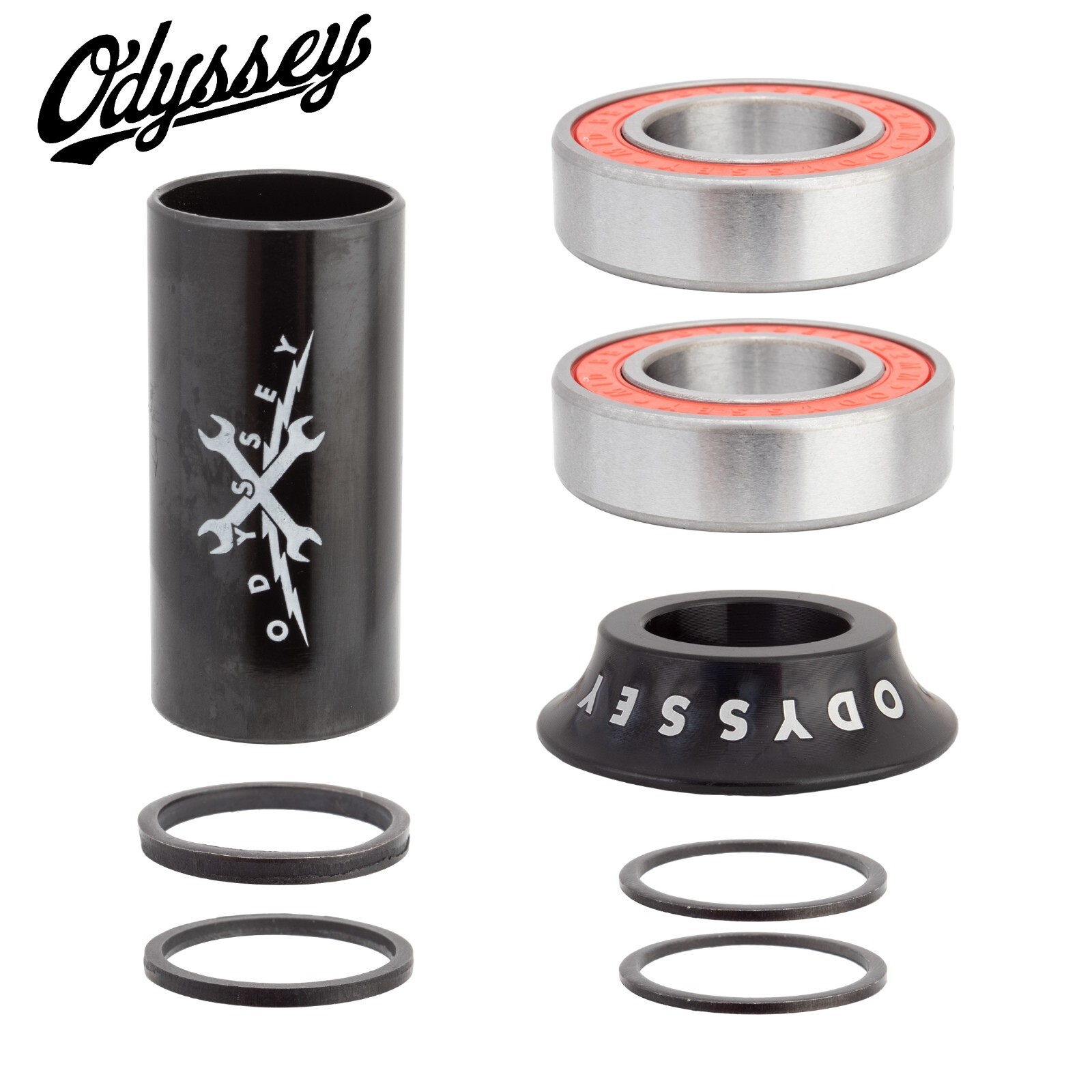 Bottom Bracket SET Odyssey MID C102 f/19 or C101 f/22mm AXLE Press in Black