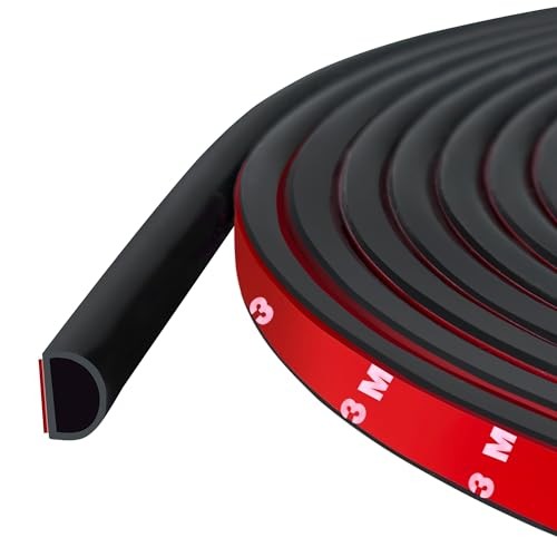 Weather Stripping Door Seal Self Adhesive Weather S (3/8" W × 1/4" T) Black