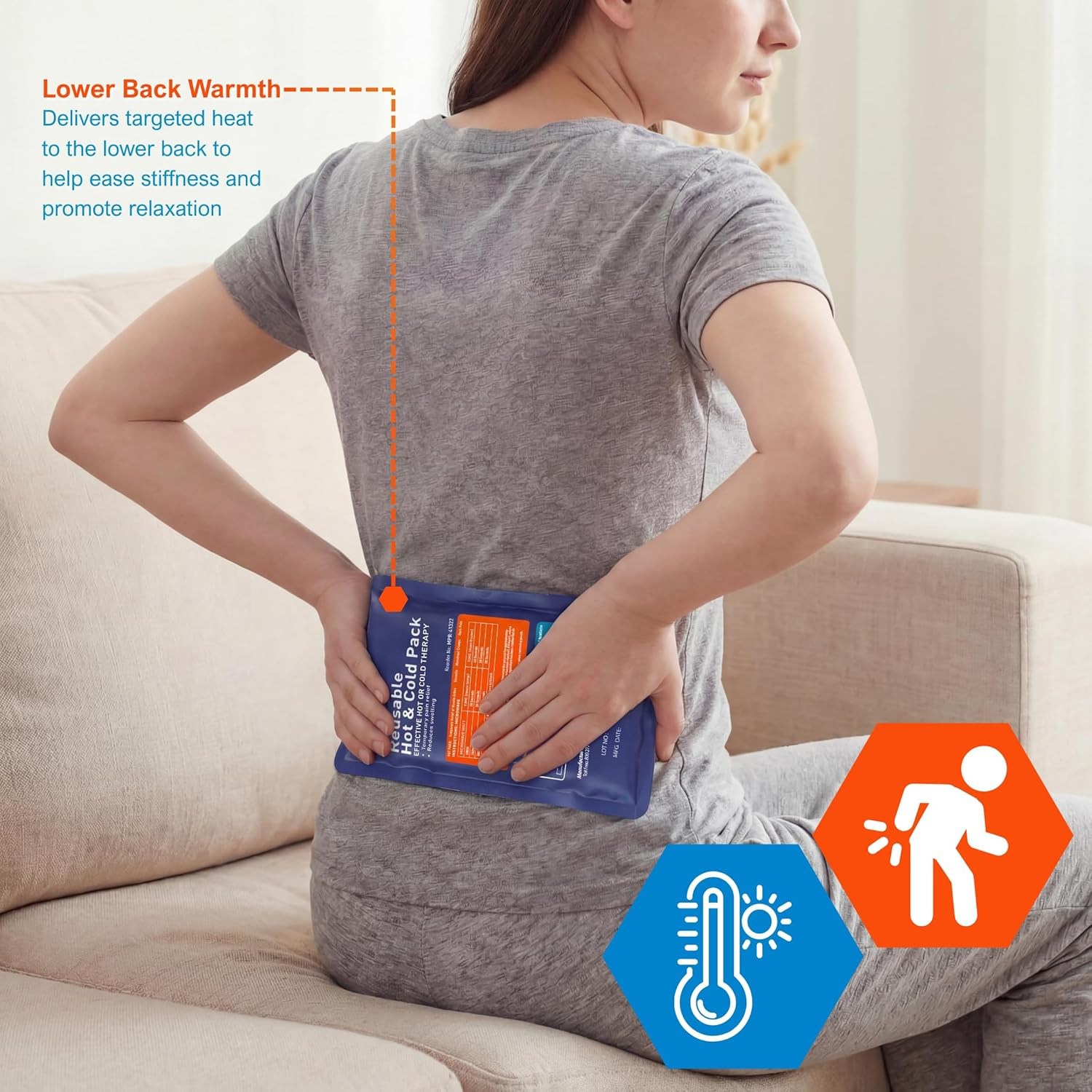 Reusable Hot and Cold Gel Ice Packs for Injuries Microwavable & Freezer Safe ...