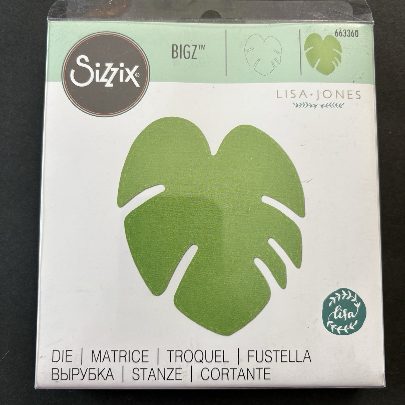 Sizzix Tropical Leaf Large Bigz For Paper or Quilt Fabric Cutting Die 663360