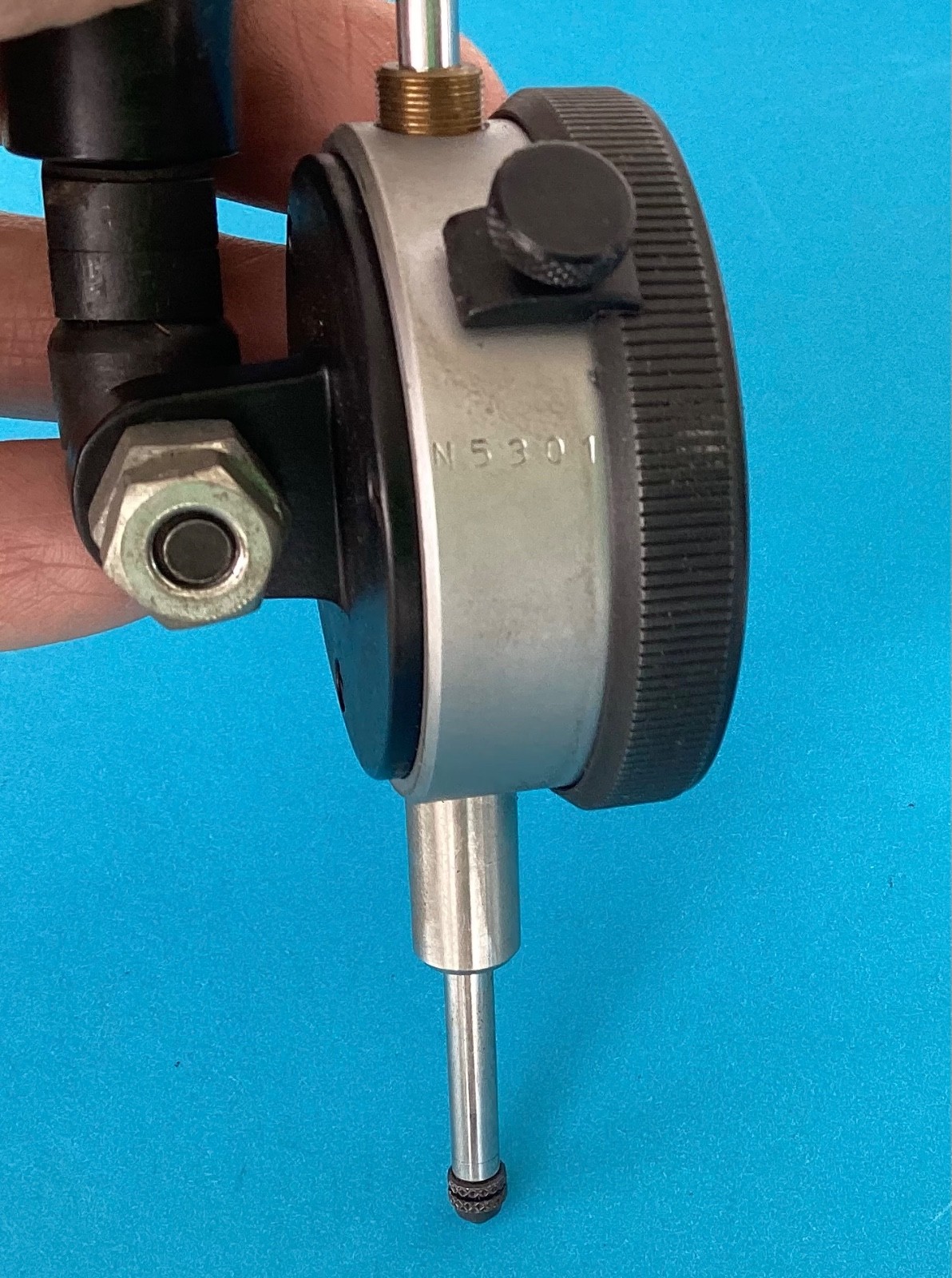 SPI 20-703-5 Dial Indicator: 1" Range, 0-100 & 0-50-0 Reading, 2.25" Dial Diam