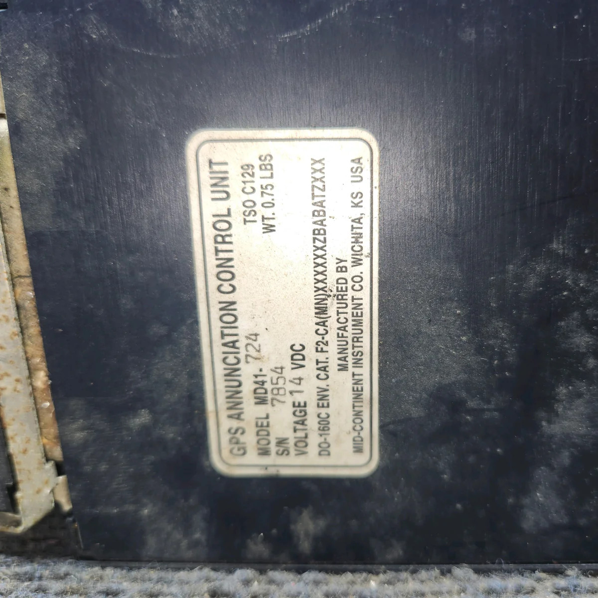 MD41-724 | Mid-Continent | Beechcraft 35-33 | GPS Annunciation Control Unit
