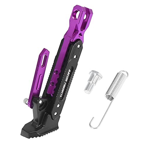 Universal Aluminum Alloy Motorcycle Kickstand Adjustable Side Parking Purple