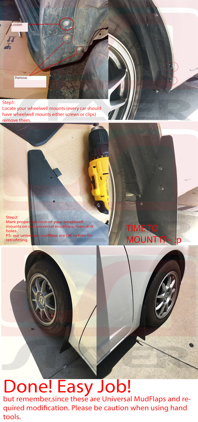 2x Universal Mud Flaps Mudflaps Mudguards Splash Guards For Car Pickup SUV