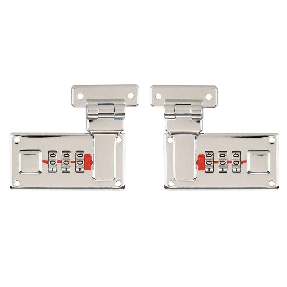 2pcs Tool Box Hasp, Luggage Combination Lock, Briefcases Replacement Silver