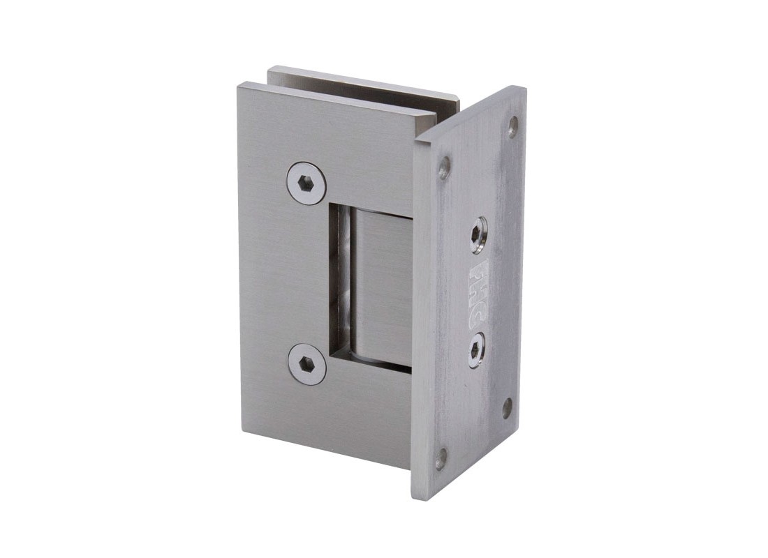 Glendale Square 5 Degree Positive Close Wall Mount Hinge Full Back Plate - Brush