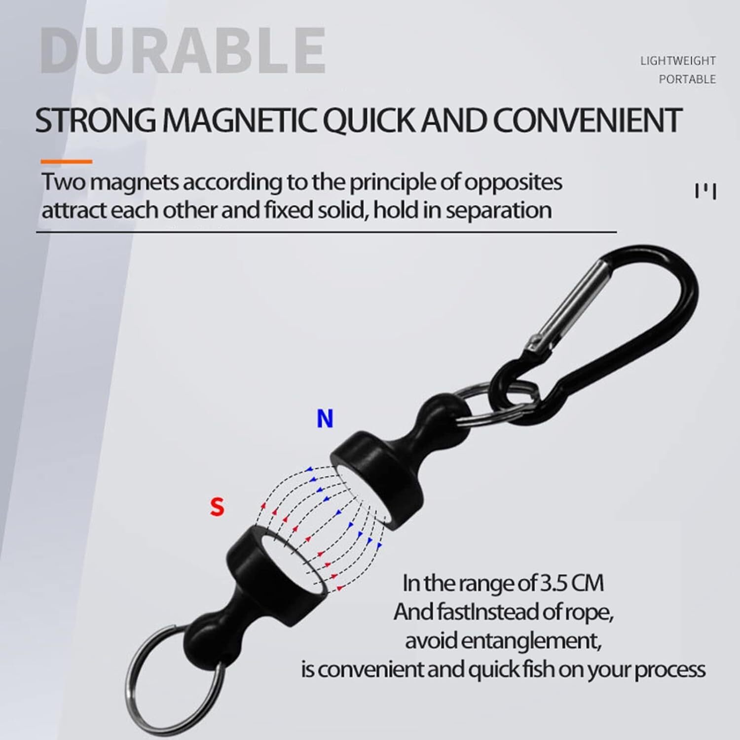 Fishing Strongest Magnetic Net Release Magnet Clip Holder Retractor Quick