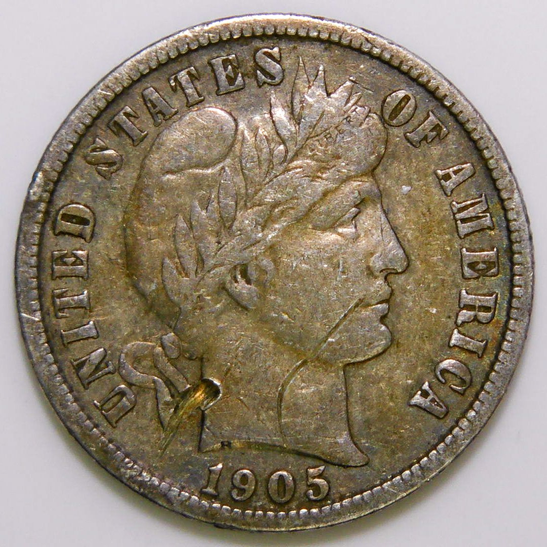 1905 Barber Dime 10c XF k669