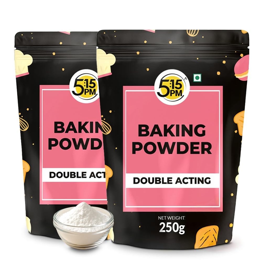 5:15PM Baking Powder 250g Pack of 2 Double Acting All Purpose Leavening for Baki