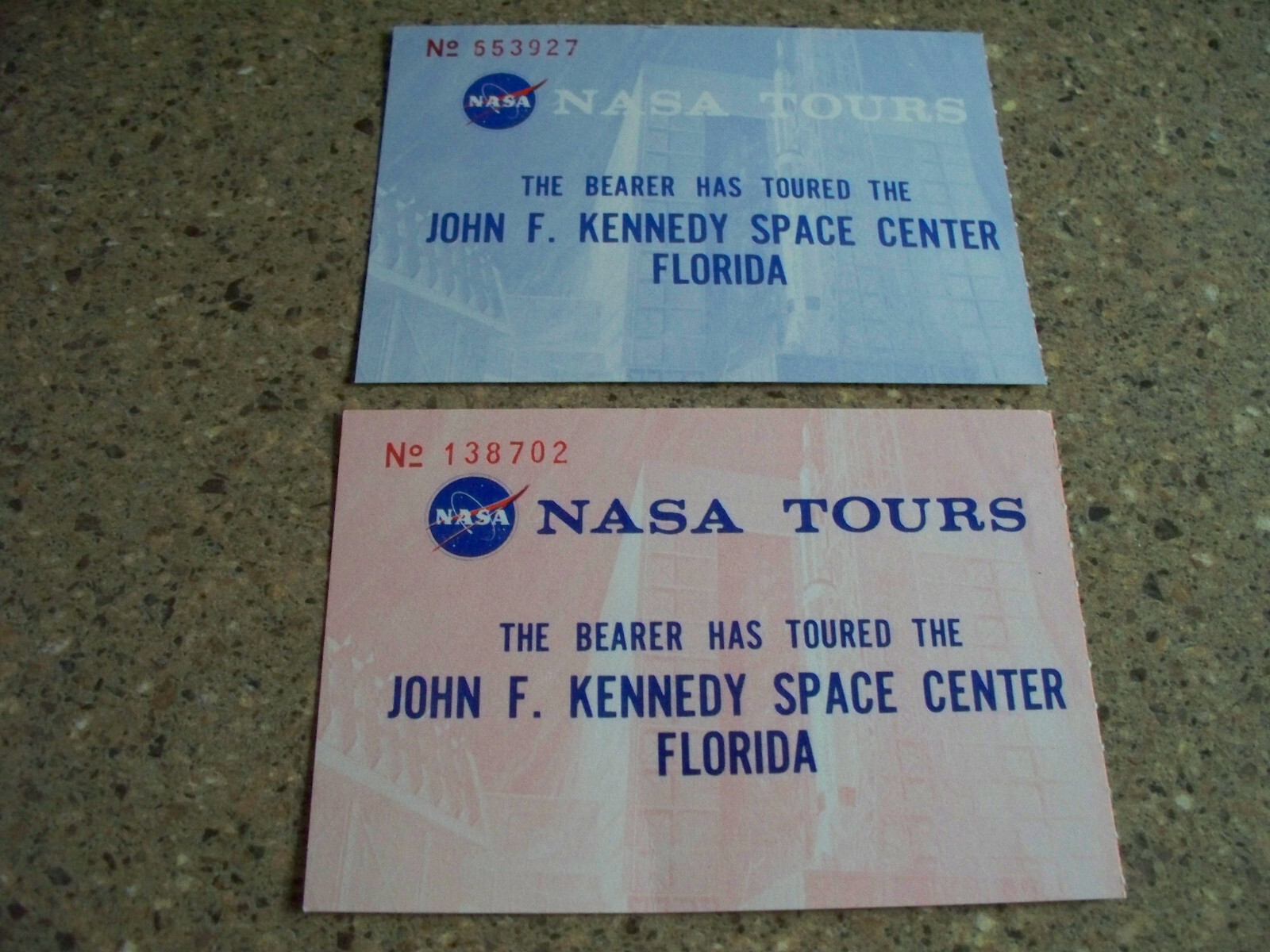 1970s JOHN F. KENNEDY SPACE CENTER NASA TOURS VINTAGE TICKET & COMMENT CARD LOT