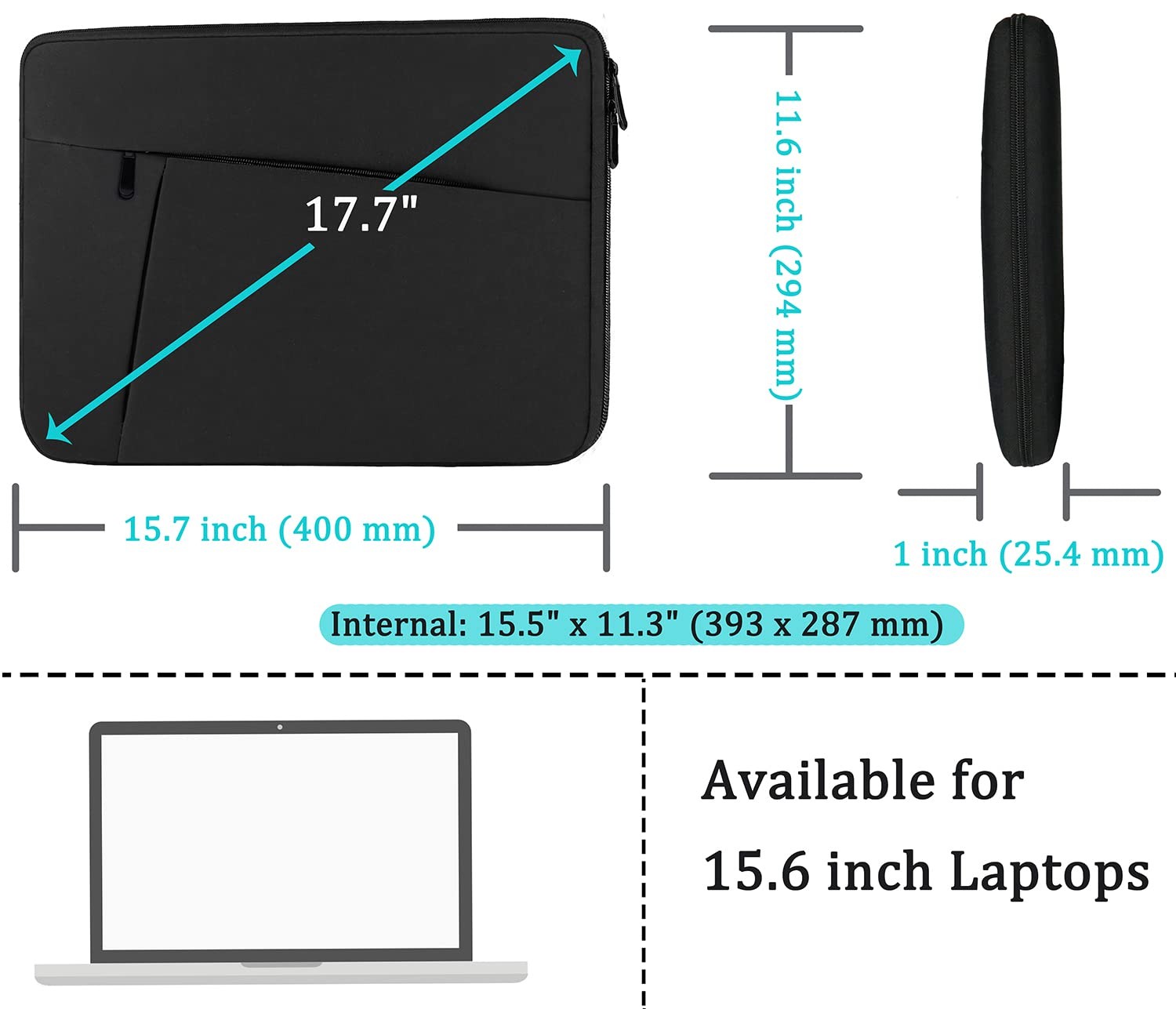 Laptop Case Sleeve 15.6 inch, Durable Shockproof Protective Computer Carrying...