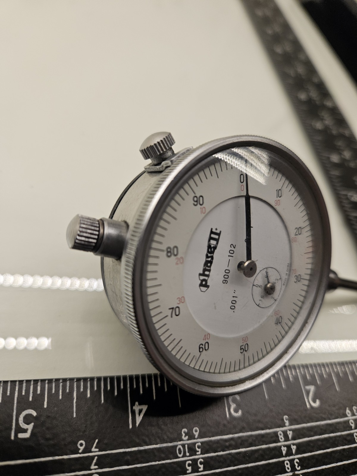 Phase II 2 Dial Indicator Gage 900-102 and indicator holder