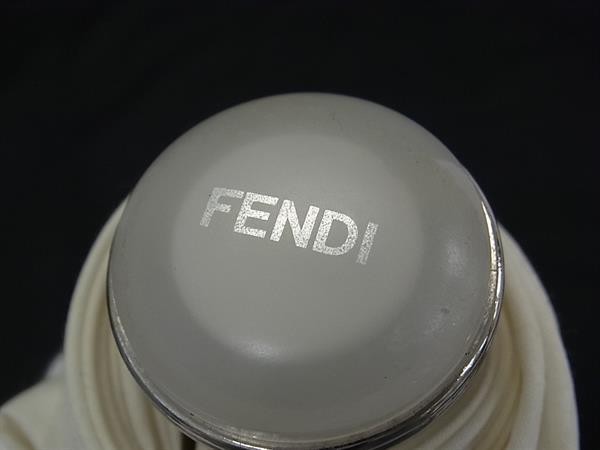 Fendi DH6341 Zucca Foldable Umbrella 3 Section Ivory Authentic Luxury