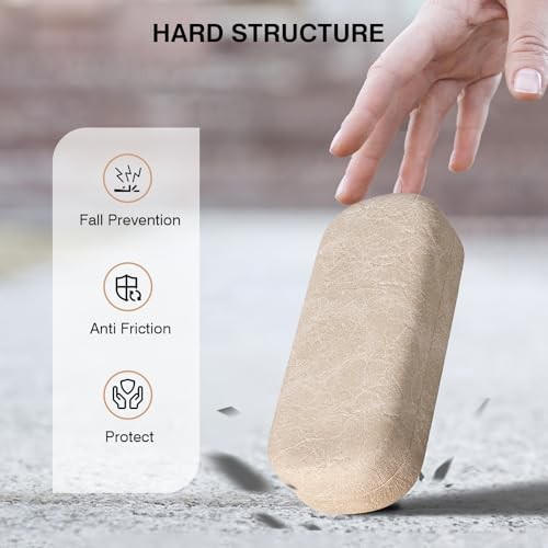 Glasses Case Large Hard Shell Eyeglasses Case PU Leather Protective Marble