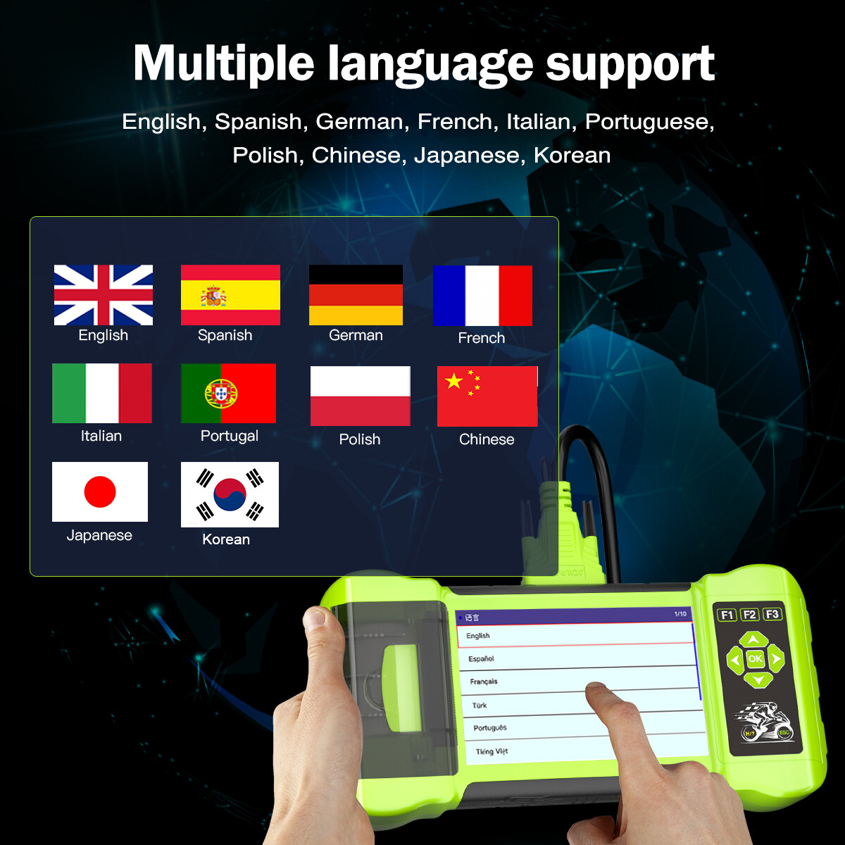 M300 Jdiag Scanner OBD2 Motorcycle All System Diagnostic Fault Code Reader US