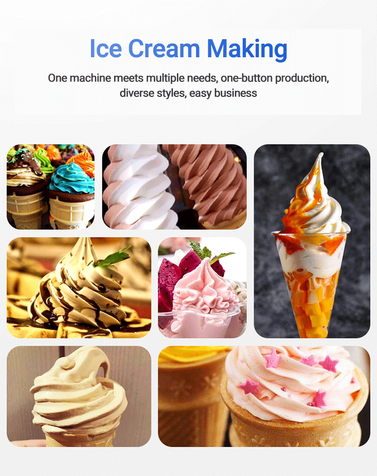 12L/H High Quality Tabletop Ice Cream Machine Automatic Ice Cream Maker Machine