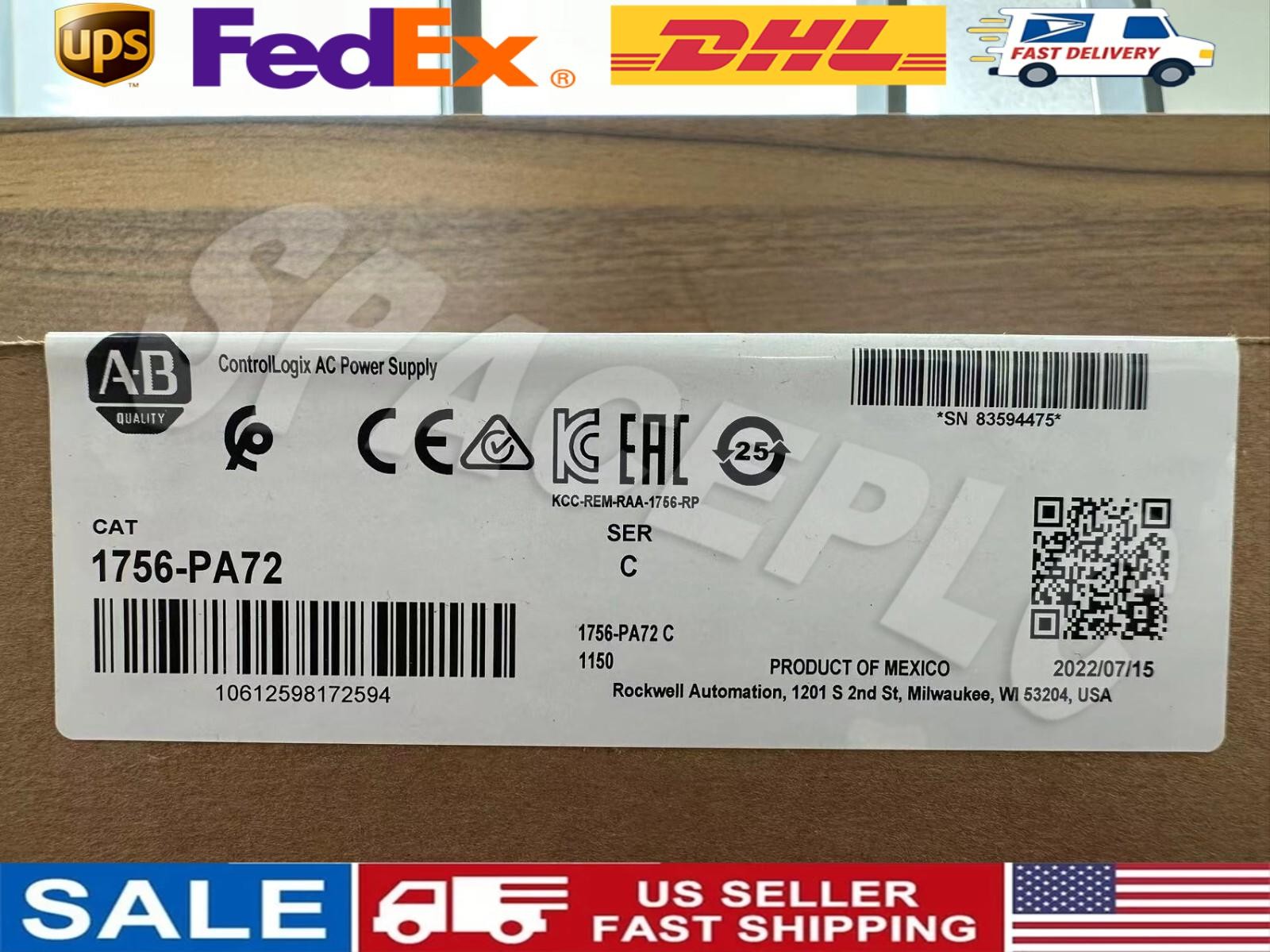 1756-PA72 Allen Bradley In BOX AC Power Supply Module New Sealed 1756PA72