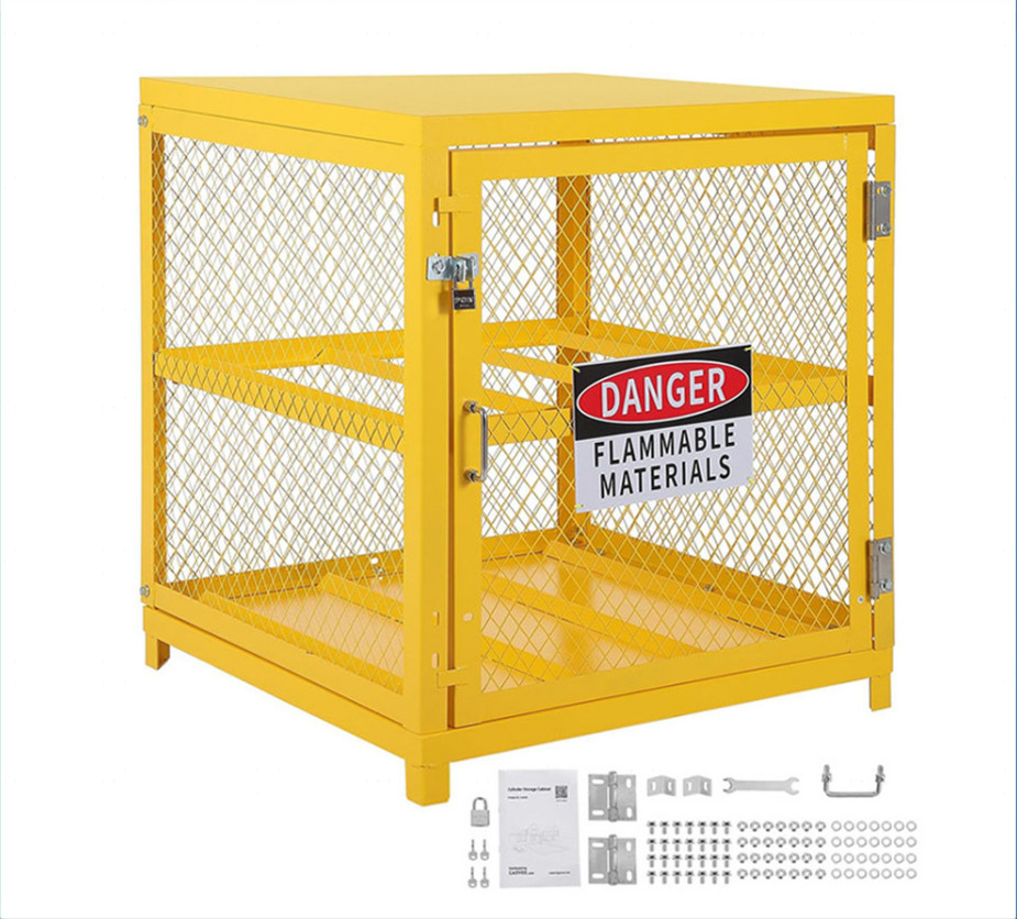 Cylinder Storage Cabinet Horizontal 4 Cylinder Capacity Anti-Slip Guardrails