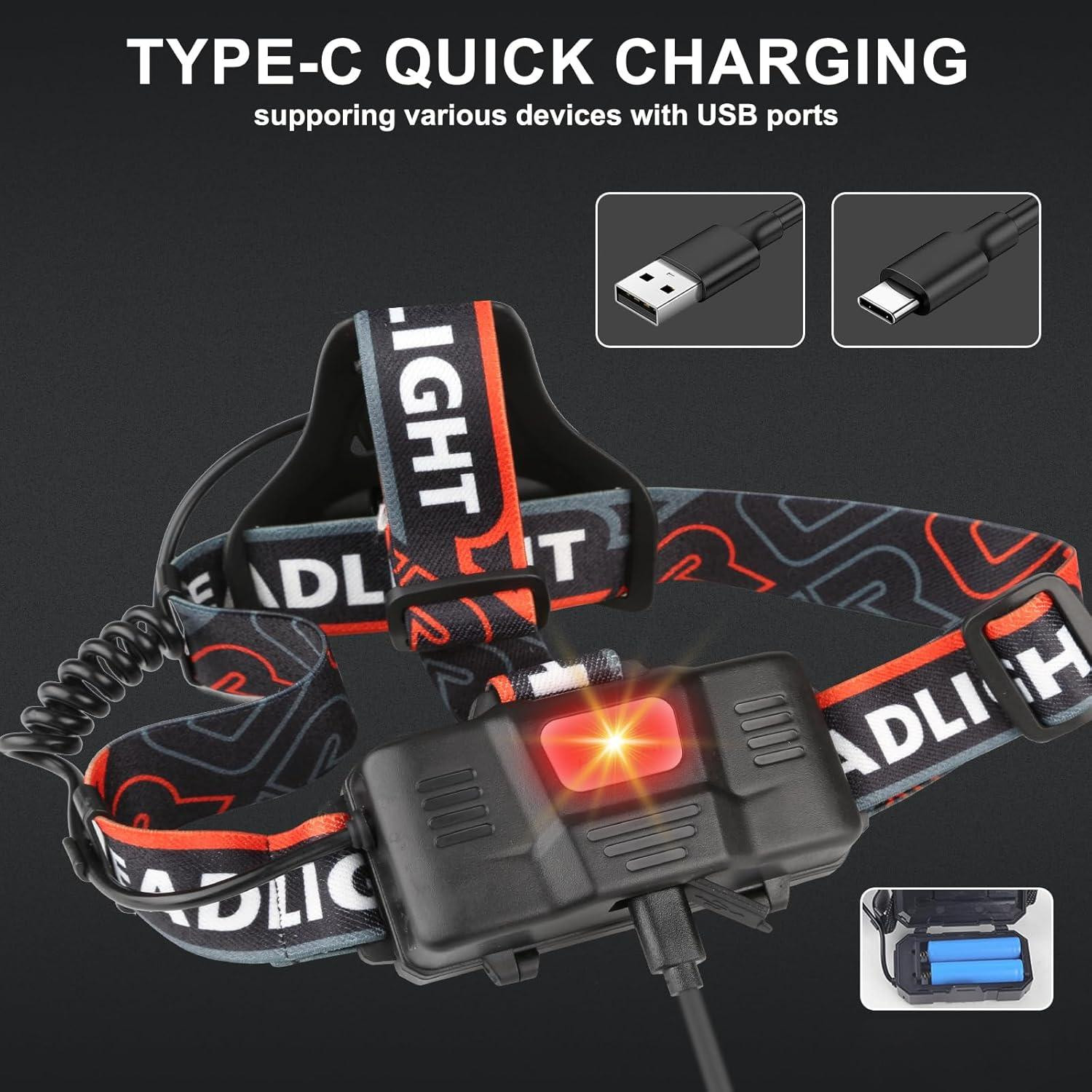 99000000LM Most Powerful LED Zoomable Headlamp Rechargeable Head Torch Headlight