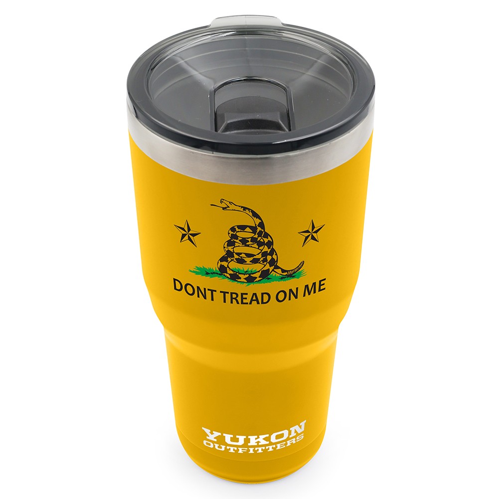 YUKON OUTFITTERS Freedom 30oz Gold with Dont Tread On Me Print Tumbler