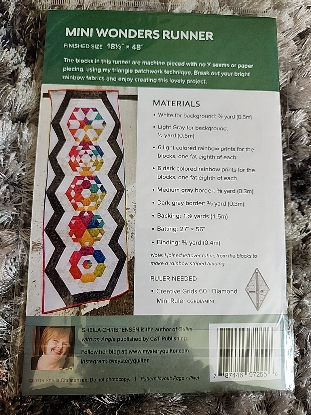 Mini Wonders Runner Pattern by Sheila Christensen Quilts 18.5" × 48"