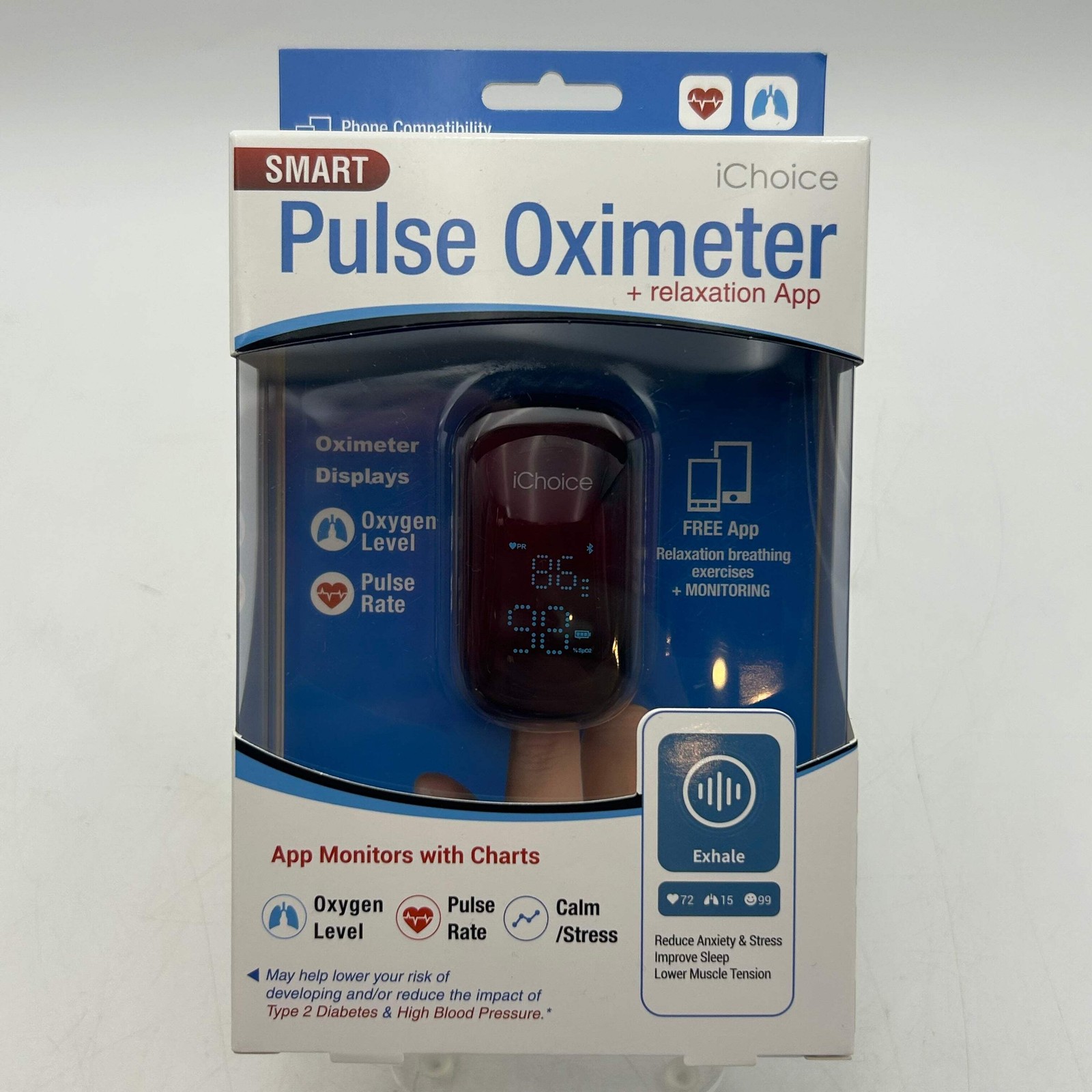 iChoice Pulse Oximeter + Relaxation Coach Bluetooth OX200 - Brand New in Box