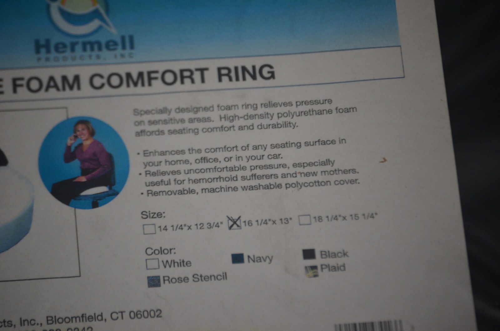 Hermell Softeze Foam Comfort Ring 16 1/4" X 13"