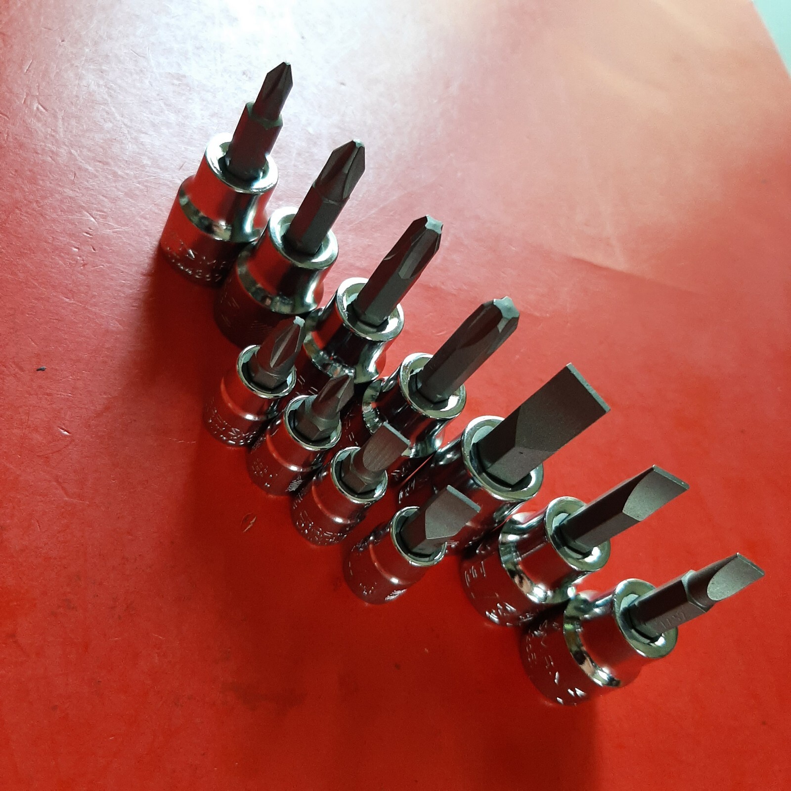 CRAFTSMAN 11pc 1/4 & 3/8" Phillips Flat Tip Screwdriver Bit Driver Socket Set