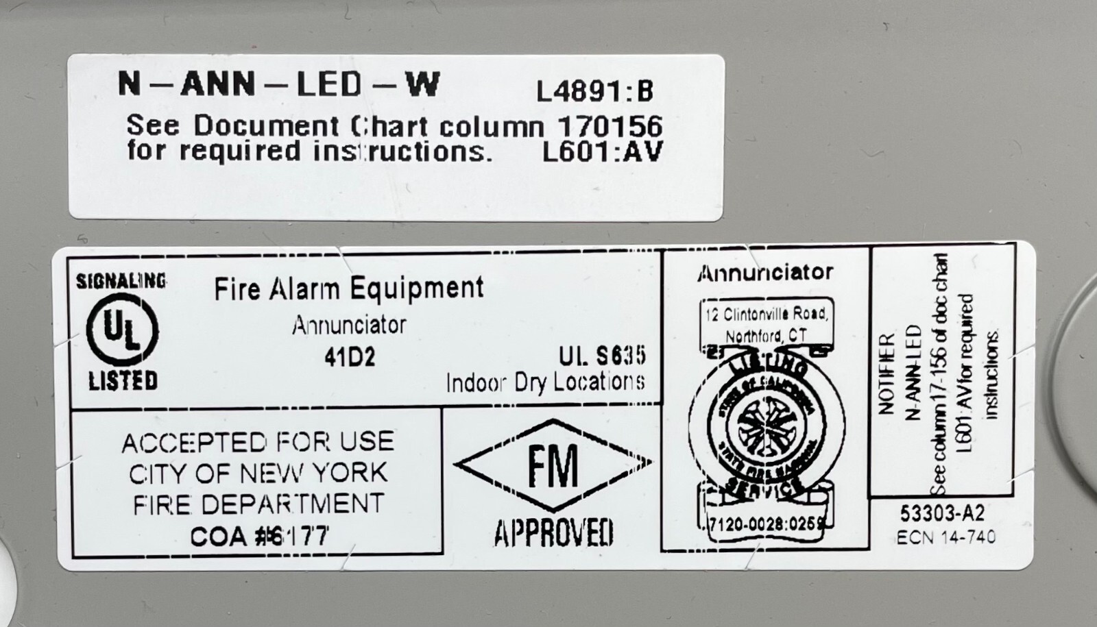 Notifier N-ANN-LED-W - Same Day Shipping (SEALED)