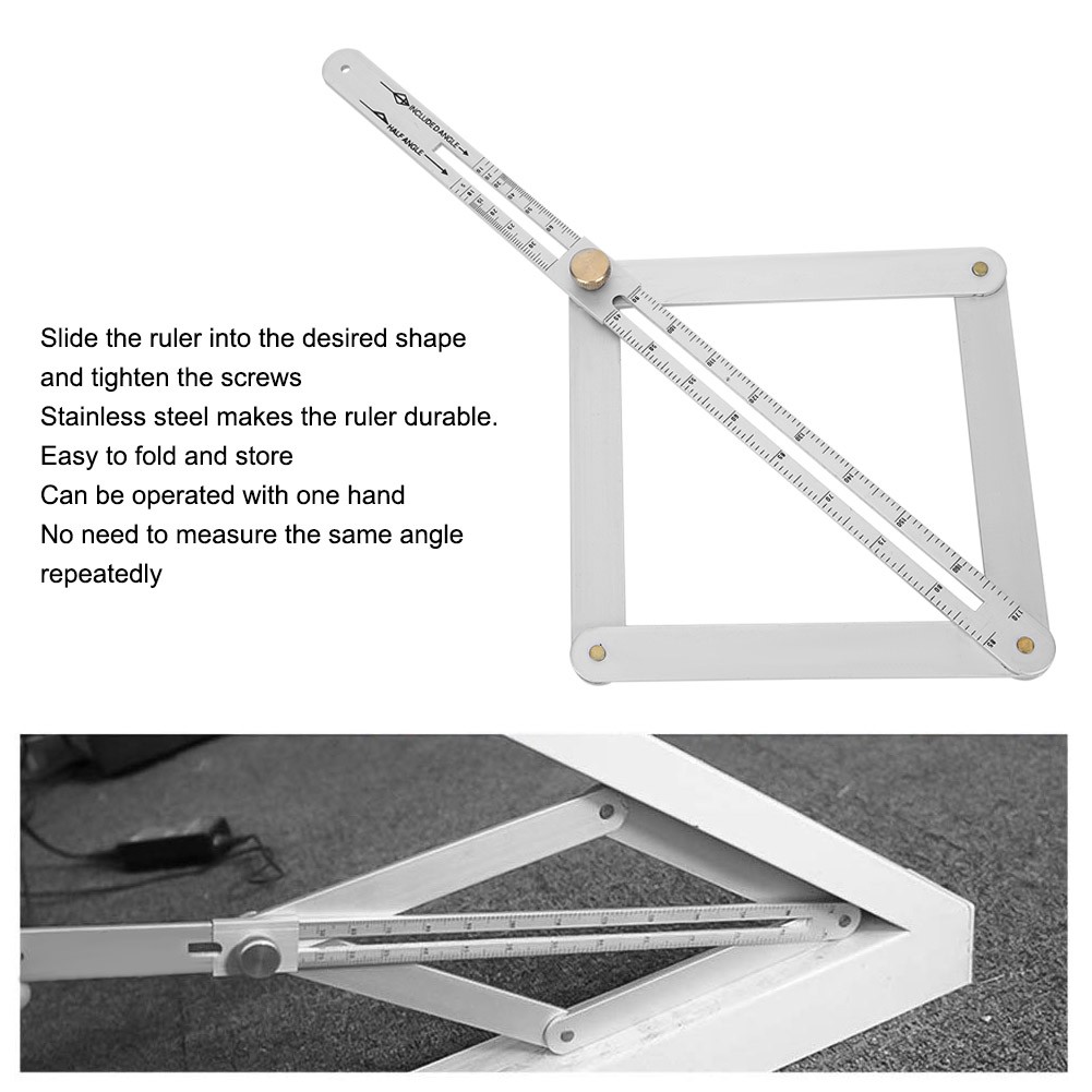 4-Fold Corner Angle Finder Goniometer Ruler For Ceiling Profiling