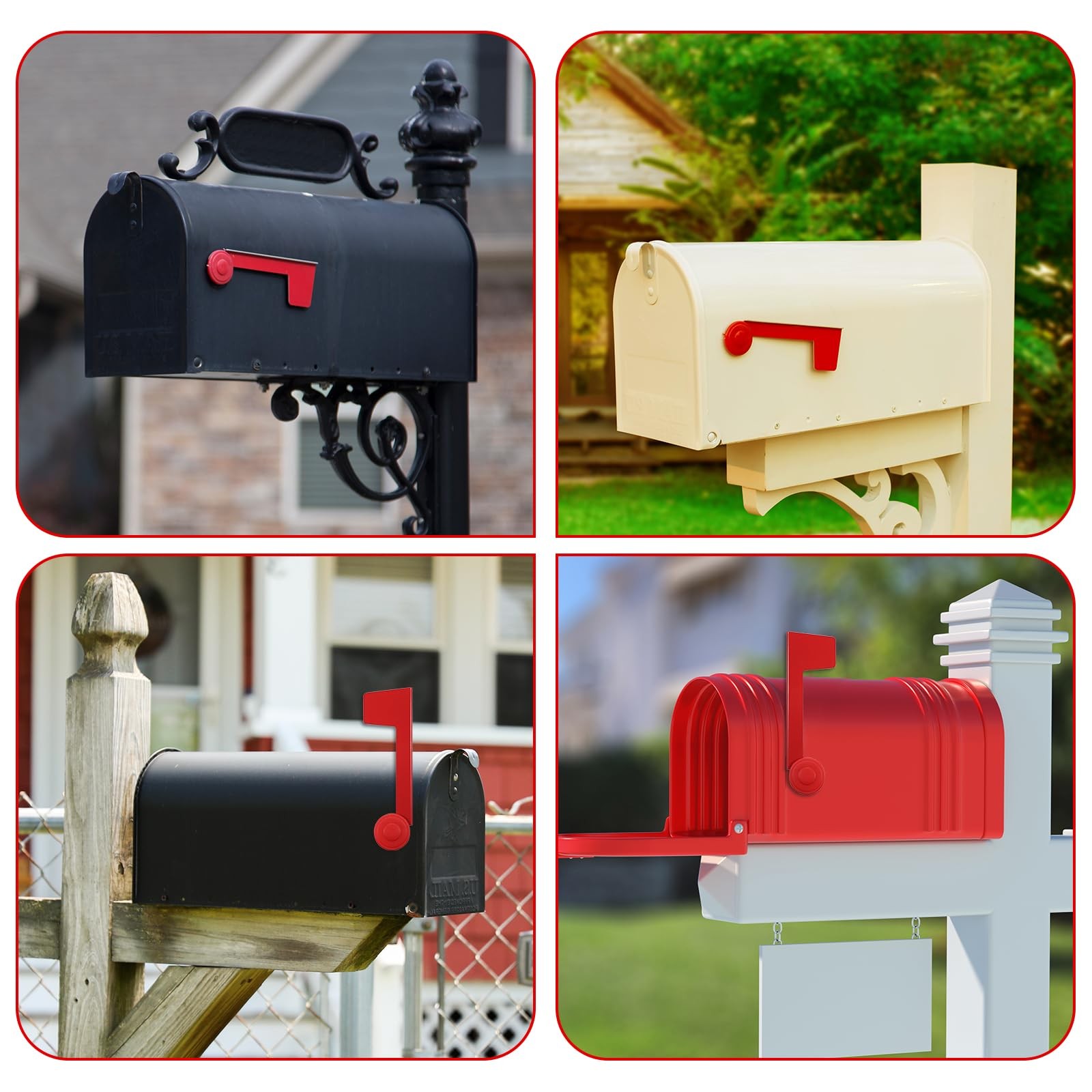 Mailbox Flag Replacement, Red Flag for Mailbox Metal Mail Box Flags Replaceme...