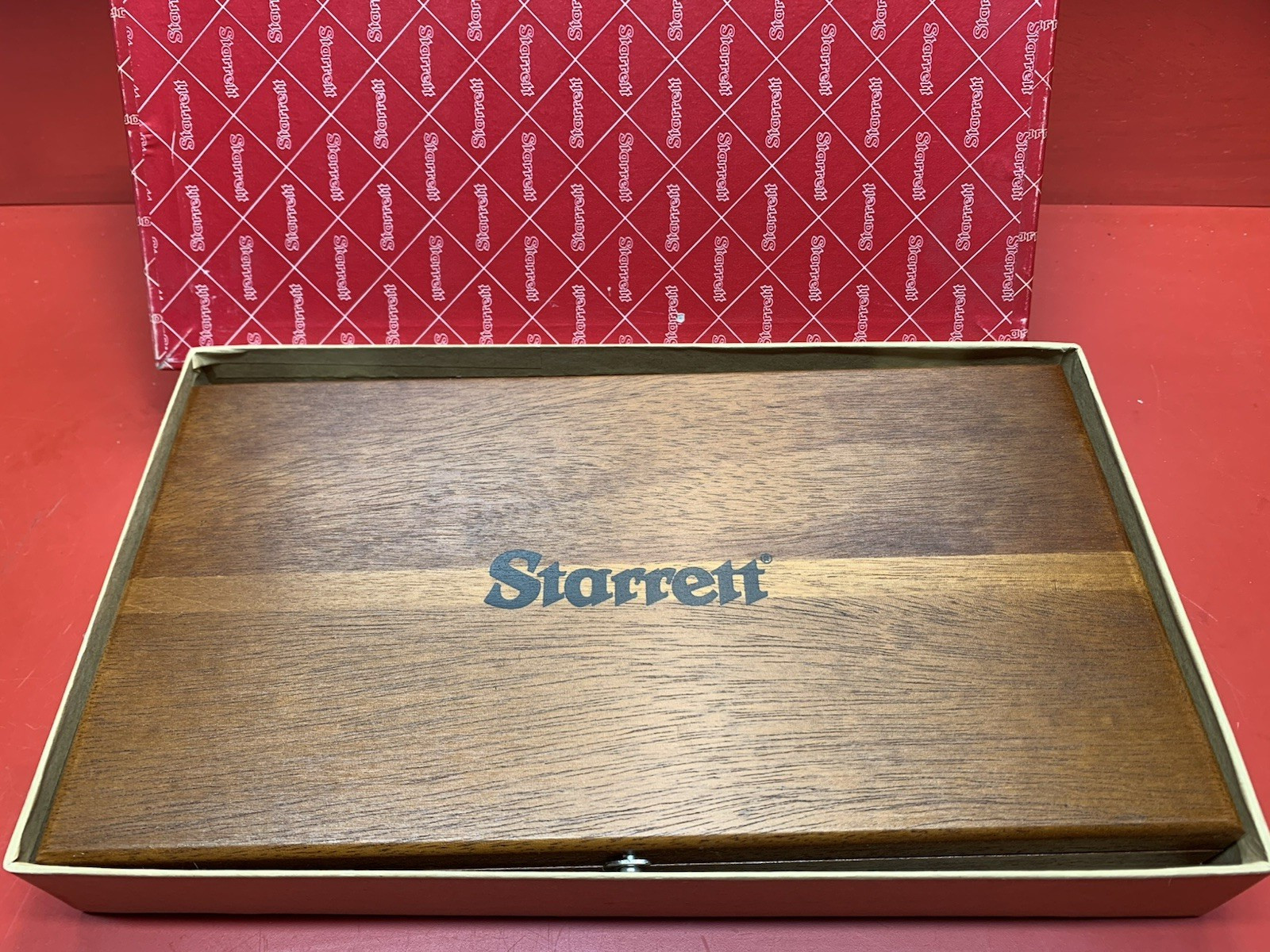 Machinist Tool Starrett New 4" Micrometer Wood Case Only 226 or 436