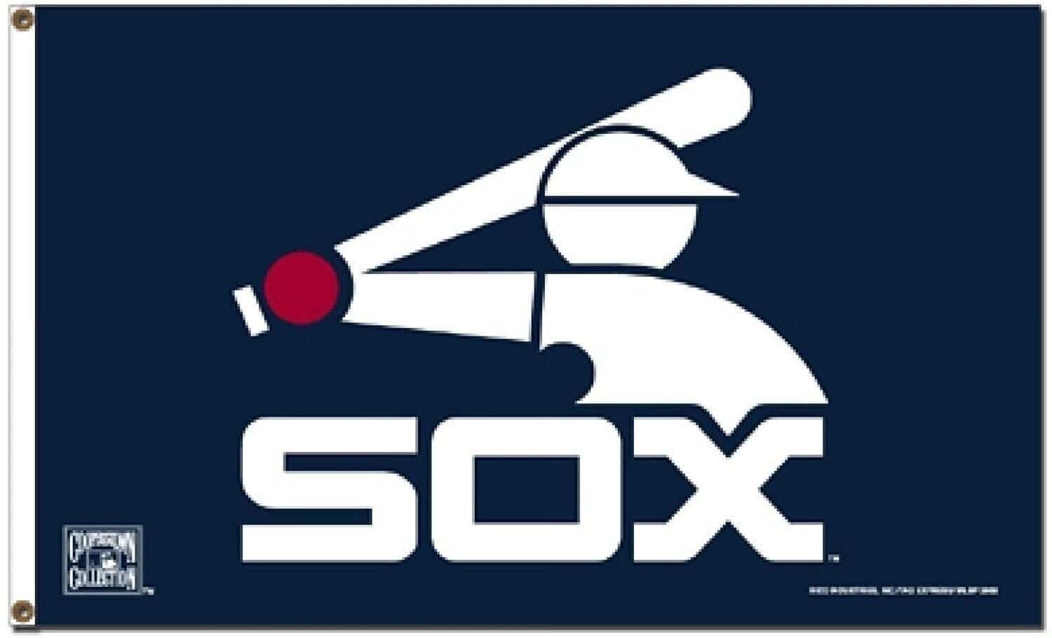 Chicago White Sox Premium 3x5 Feet Flag Banner, Batterman Retro Logo, Metal...