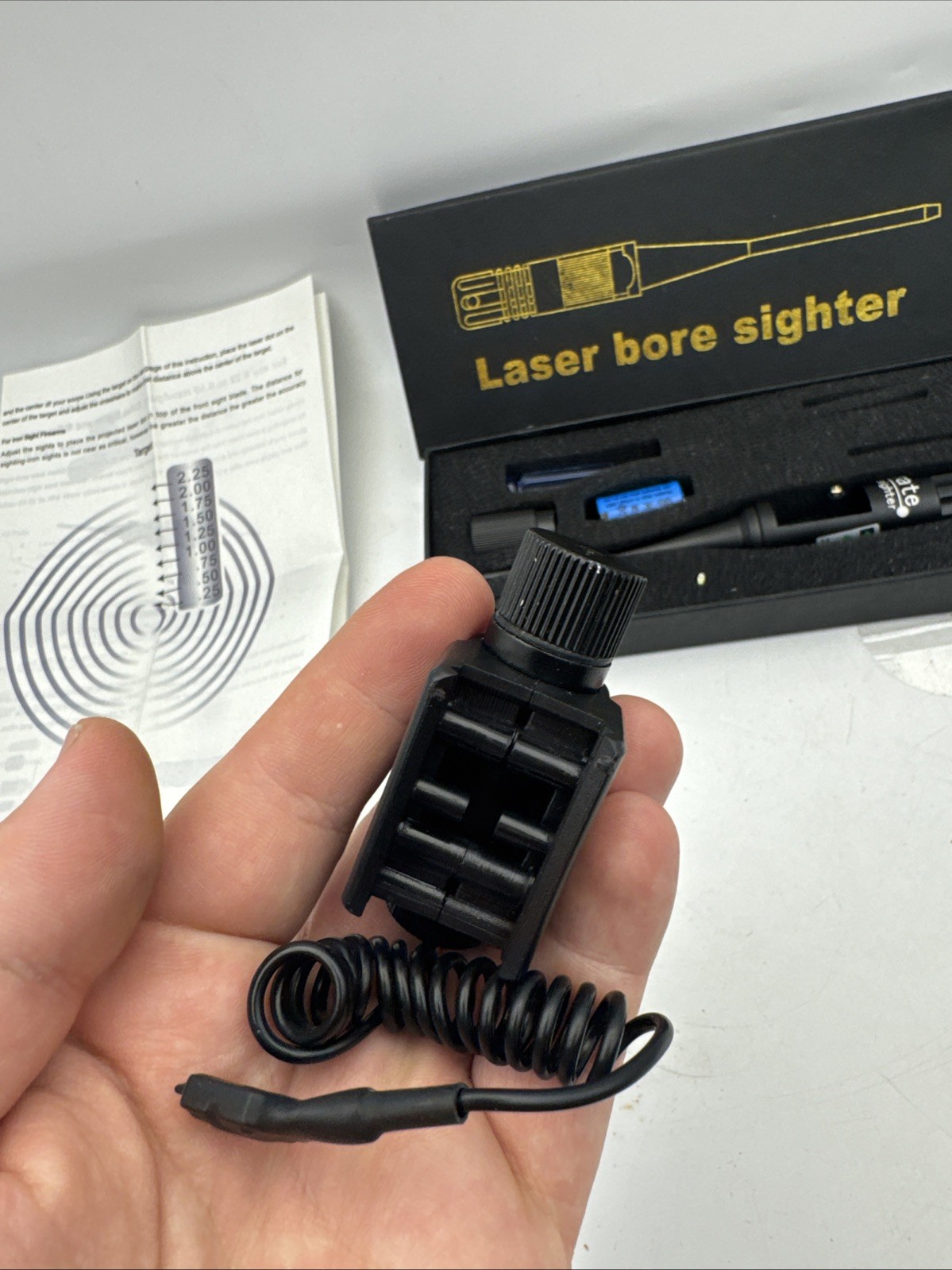 Laser Bore Sighter Red Laser Sight Lot Working w/ Case Adapters Mount